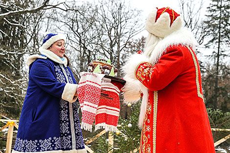 Welcome ceremony for Snow Maiden in Belovezhskaya Pushcha