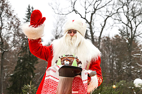 Welcome ceremony for Snow Maiden in Belovezhskaya Pushcha