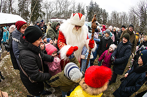 Welcome ceremony for Snow Maiden in Belovezhskaya Pushcha