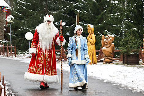 Welcome ceremony for Snow Maiden in Belovezhskaya Pushcha