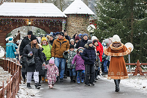Welcome ceremony for Snow Maiden in Belovezhskaya Pushcha