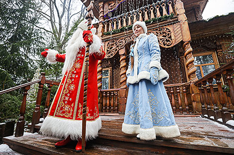 Welcome ceremony for Snow Maiden in Belovezhskaya Pushcha