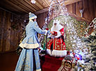 Father Frost and Snow Maiden in the fairytale estate 