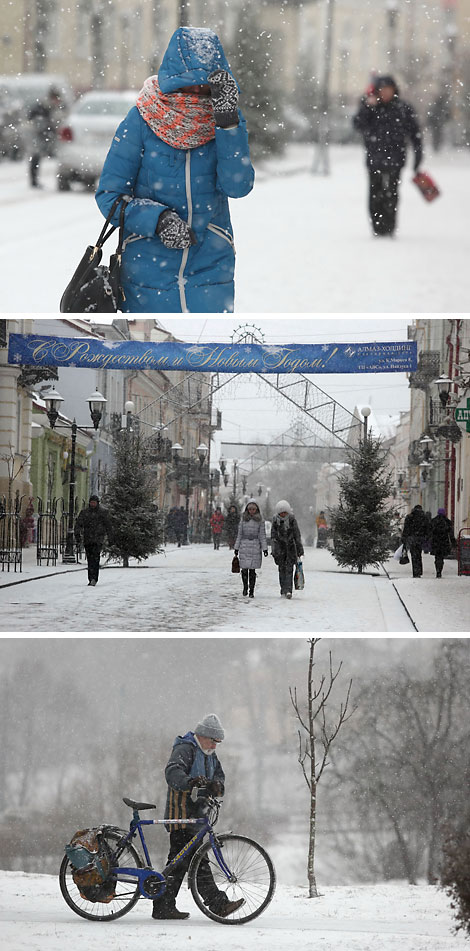 Снегапад у Гродне
