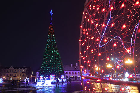 New Year lights in Grodno