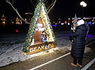 Alley of creative New Year trees in Grodno