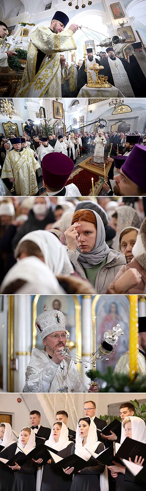 Christmas service in Holy Spirit Cathedral in Minsk 