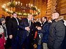 Aleksandr Lukashenko, Metropolitan Veniamin and parishioners of the temple