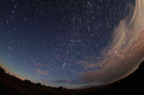 Perseid meteor shower in Grodno Oblast