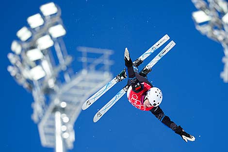 Belarusian aerials skier Anna Derugo at the Olympic Games in Beijing