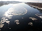 Ice drift in the Sozh River in Gomel District