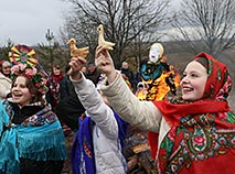 Chyrachka spring calling rite in the village of Tonezh, Gomel Oblast