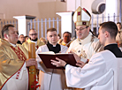 Easter Vigil Midnight Mass in the main Catholic church of Minsk