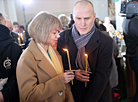 Easter Vigil Midnight Mass in the main Catholic church of Minsk