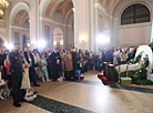 Easter Vigil Midnight Mass in the main Catholic church of Minsk