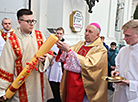 Easter Vigil Midnight Mass in the Farny Church in Grodno 