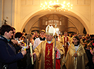 Easter Vigil Midnight Mass in the Farny Church in Grodno 