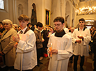 Easter Vigil Midnight Mass in the Farny Church in Grodno 