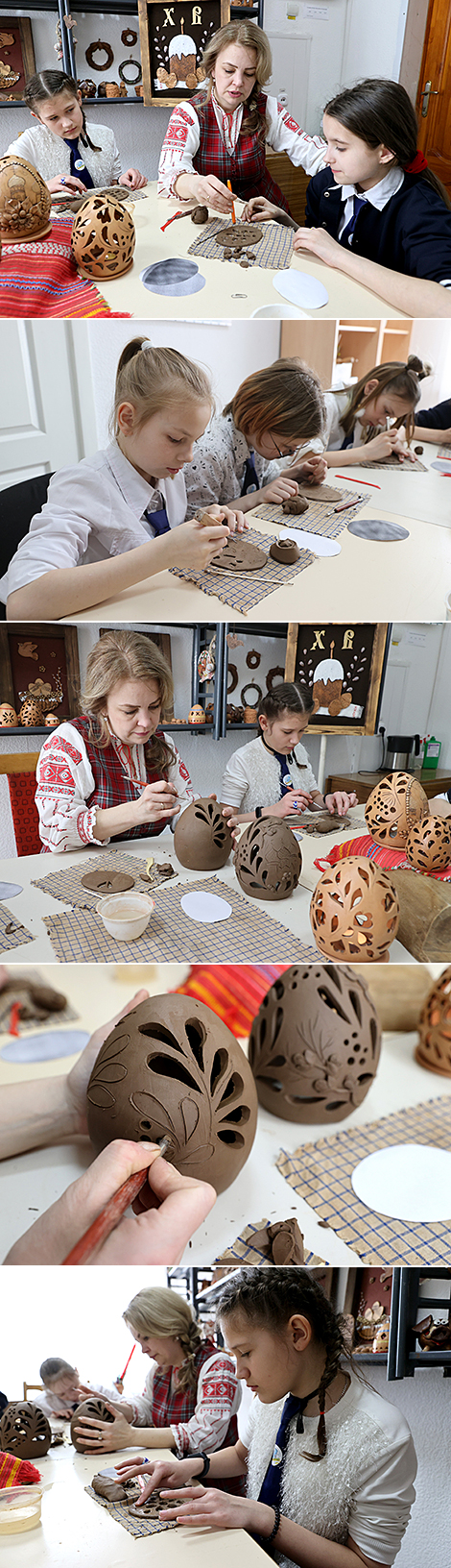 Easter clay lamp and postcard workshop in Polotsk