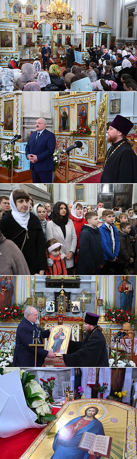 亚历山大·卢卡申科走访什克洛夫的主显容教堂