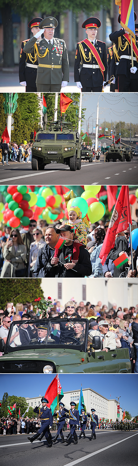 Victory Parade featuring military hardware in Brest