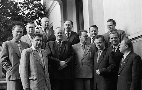 Ivan Shamyakin at the Week of Belarusian Literature in the Lithuanian Soviet Socialist Republic, 15 September 1958