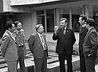 Ivan Shamyakin and a pleiad of outstanding Belarusian writers. Minsk, 3 August 1978