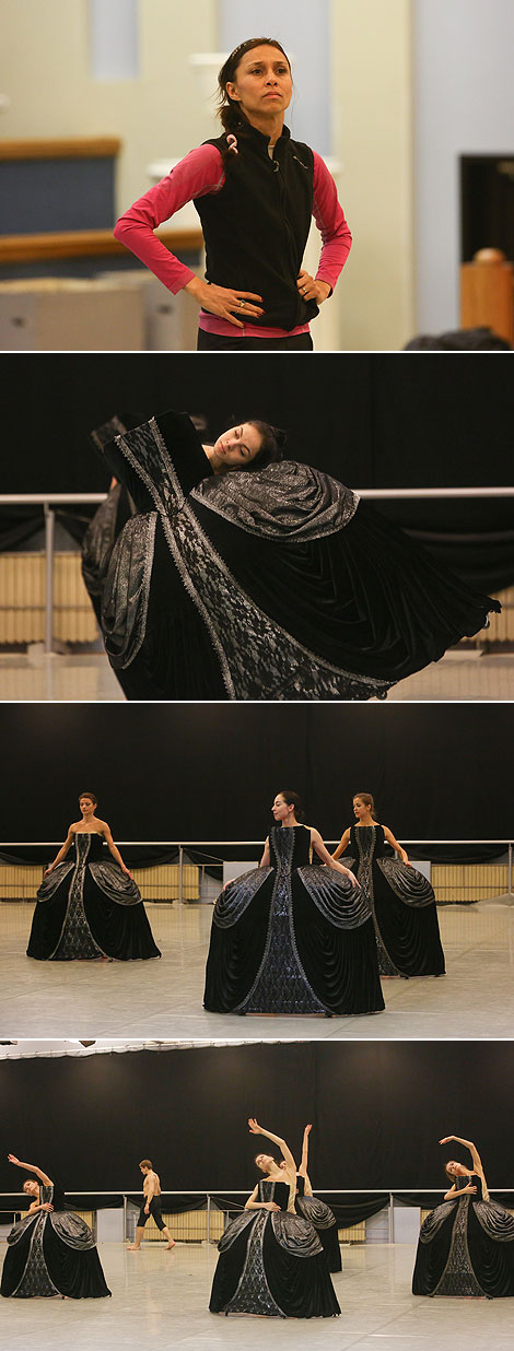 Rehearsals of the ballet La Petite Mort at the Bolshoi theater of Belarus