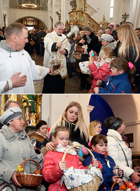 Асвячэнне велікоднай ежы ў Фарным касцёле Гродна
