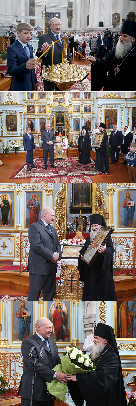 Alexander Lukashenko and Bishop of Mogilev and Mstislavl Sofrony