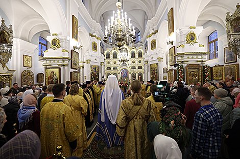 Урачыстае богаслужэнне ў Святадухаўскім кафедральным саборы Мінска