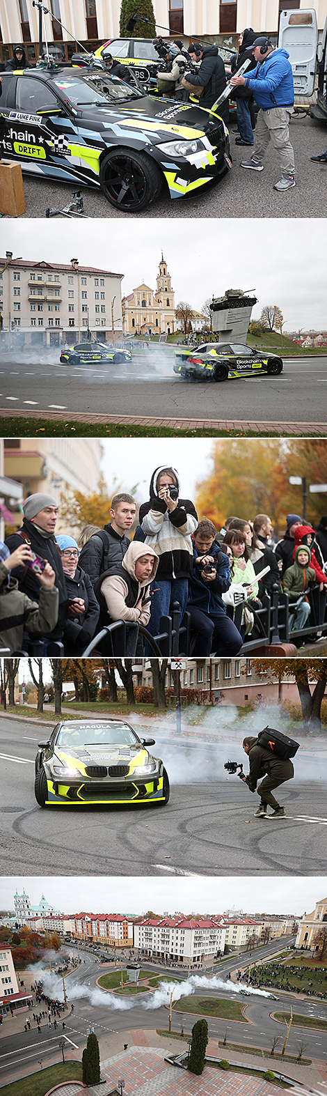 Роў матораў і фота на фоне спарткараў – здымкі роліка аб дрыфце ў Гродне
