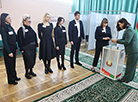 У час адкрыцця ўчастка для галасавання №84 г. Гомеля