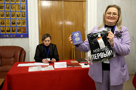 На ўчастку для галасавання №73 г. Мінска