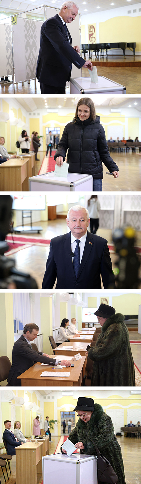 На выбарчым участку №1 Ленінскага раёна Брэста прагаласаваў старшыня Брэсцкага аблвыканкама Пётр Пархомчык