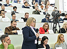 Журналисты на пресс-конференции Президента Александра Лукашенко