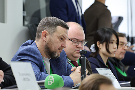 Журналисты на пресс-конференции Александра Лукашенко