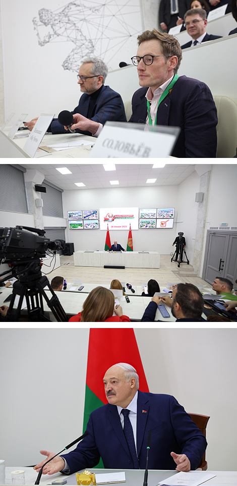 Журналисты на пресс-конференции Президента Александра Лукашенко