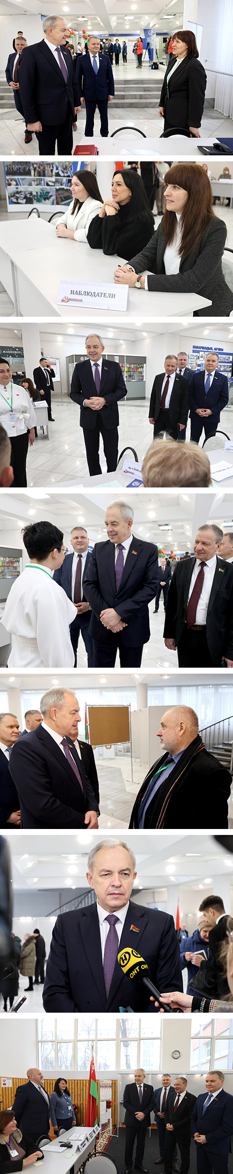 Старшыня Палаты прадстаўнікоў Нацыянальнага сходу Беларусі Ігар Сергяенка ў час наведвання выбарчых участкаў у ВДУ імя П.М. Машэрава