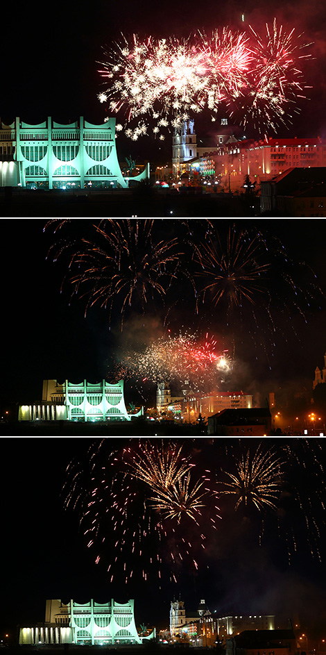 Fireworks at the Festival of National Cultures in Grodno