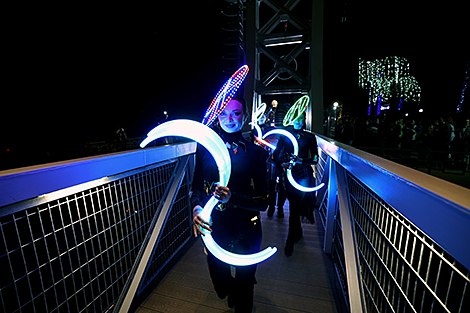 Ceremony to open the pedestrian bridge over the Neman River