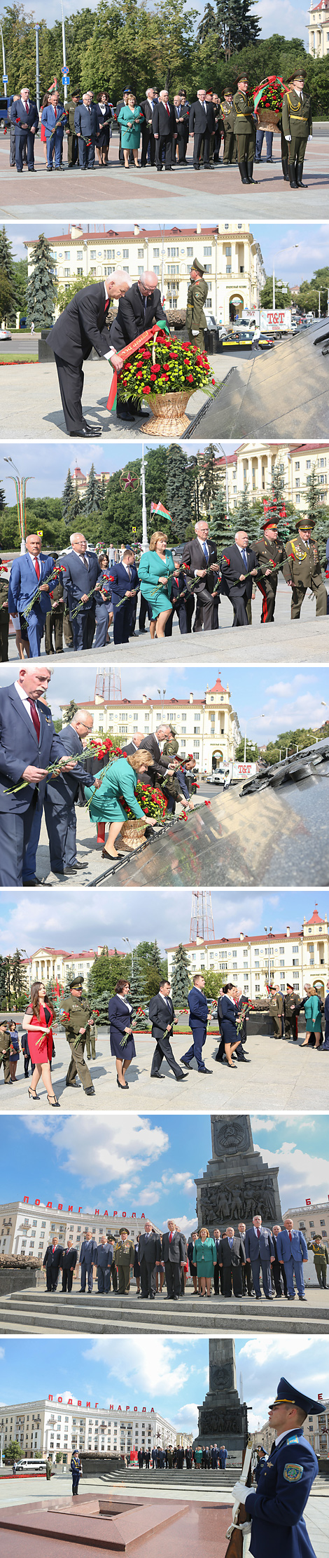 Делегаты Всебелорусского народного собрания возложили цветы к монументу Победы в Минске