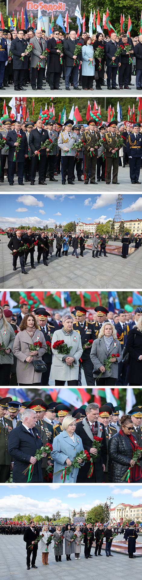 Flower ceremony on Victory Square in Minsk