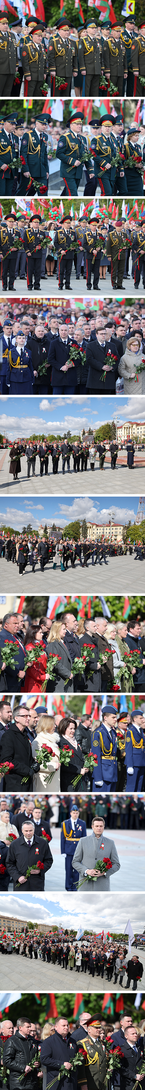 Flower ceremony on Victory Square in Minsk