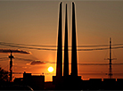 Sunset over the memorial complex commemorating Soviet soldiers-liberators, partisans and underground fighters of Vitebsk Oblast