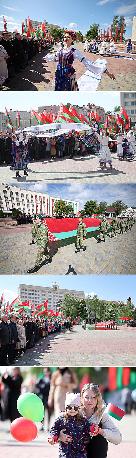 Торжественный ритуал чествования госсимволов Беларуси в Гродно 