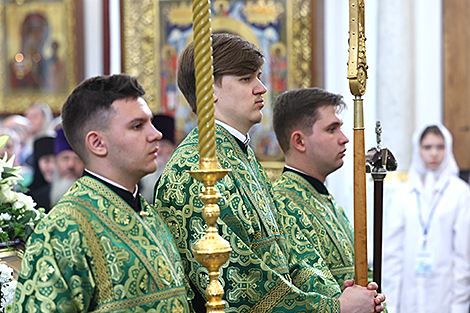 Patriarch Kirill leads divine service in Holy Spirit Cathedral in Minsk