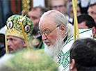 His Holiness Patriarch Kirill of Moscow and All Russia during a divine service