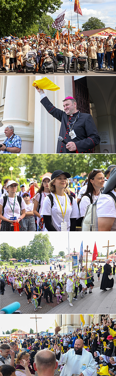 Хрэсны ход для тысяч пілігрымаў, якія прыбылі ў Будслаў.
