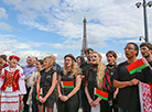 Belarus’ national anthem is performed in the center of Paris